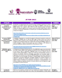 Lee más sobre el artículo Monitoreo de noticias – Junio – 2025